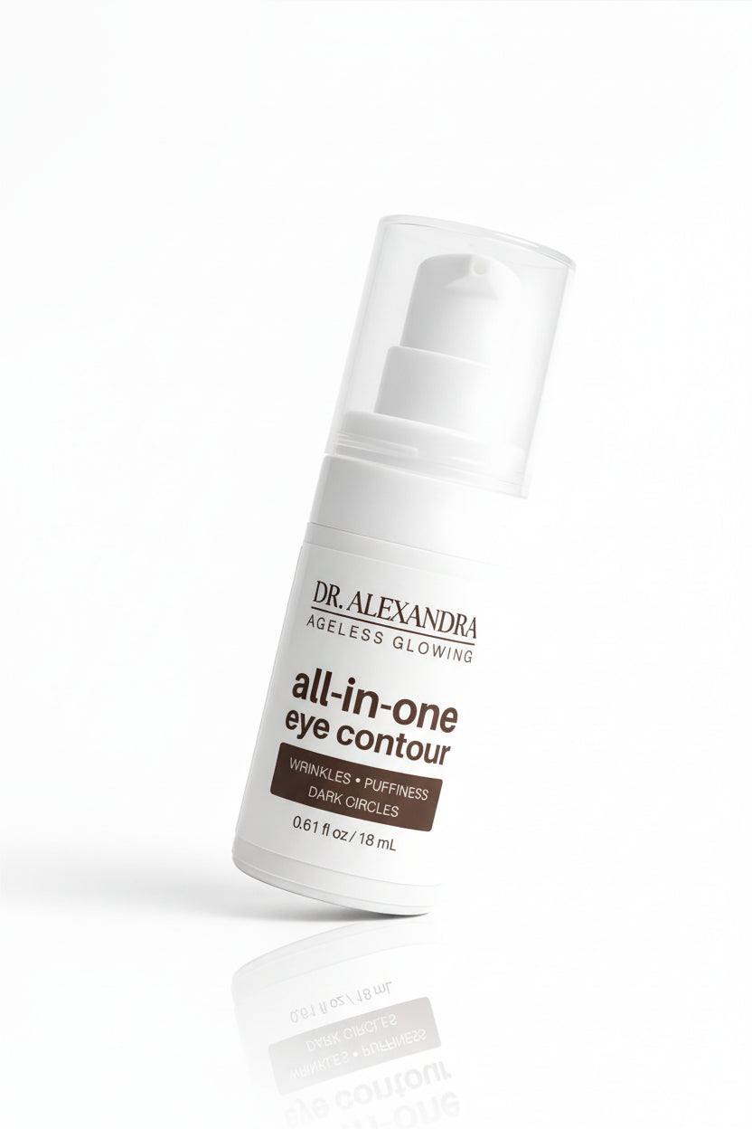 Dr. Alexandra all-in-one eye contour cream bottle on a white background
